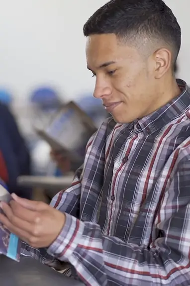 A man reading a book